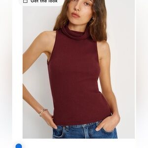 Reformation Marcy Cashmere Turtleneck Tank (in Chianti) NWT